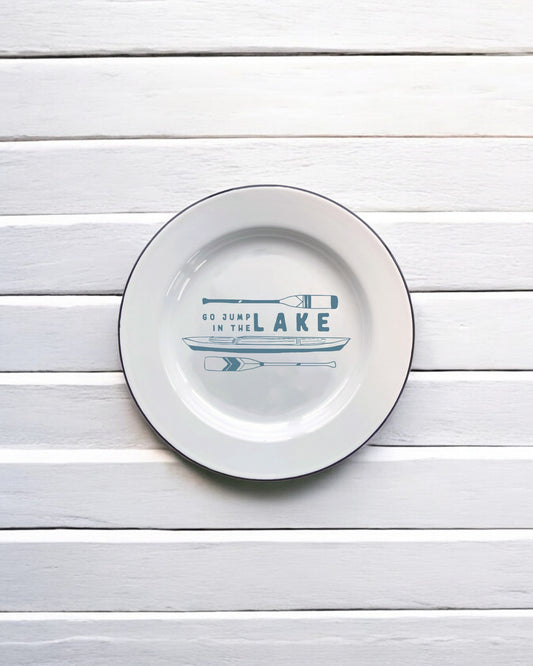 Go jump in the lake Decorative Enamel Plate