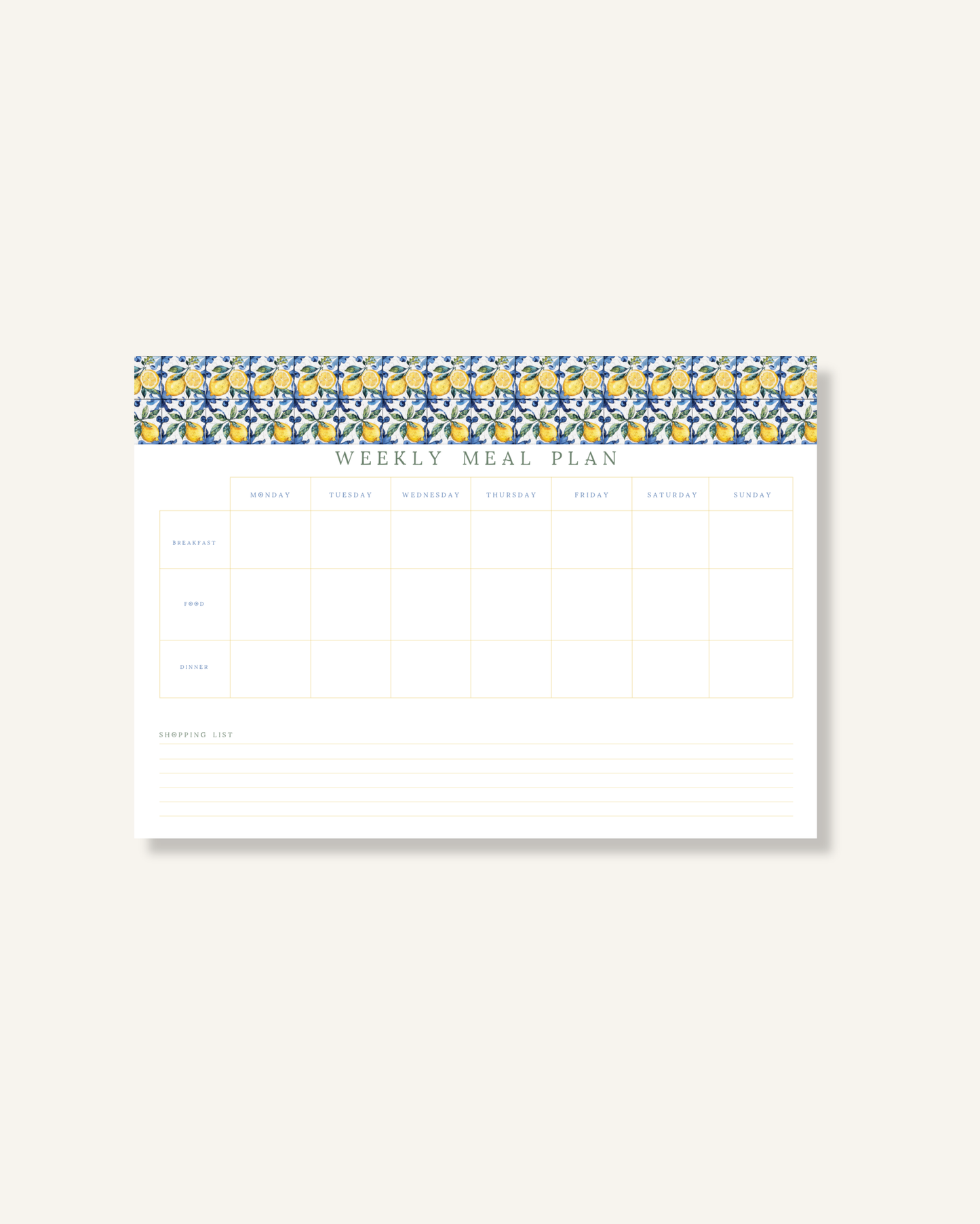 Meal Planner - A5 Pad