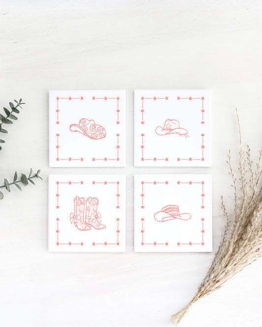 Cowboy Boot Ceramic Coaster