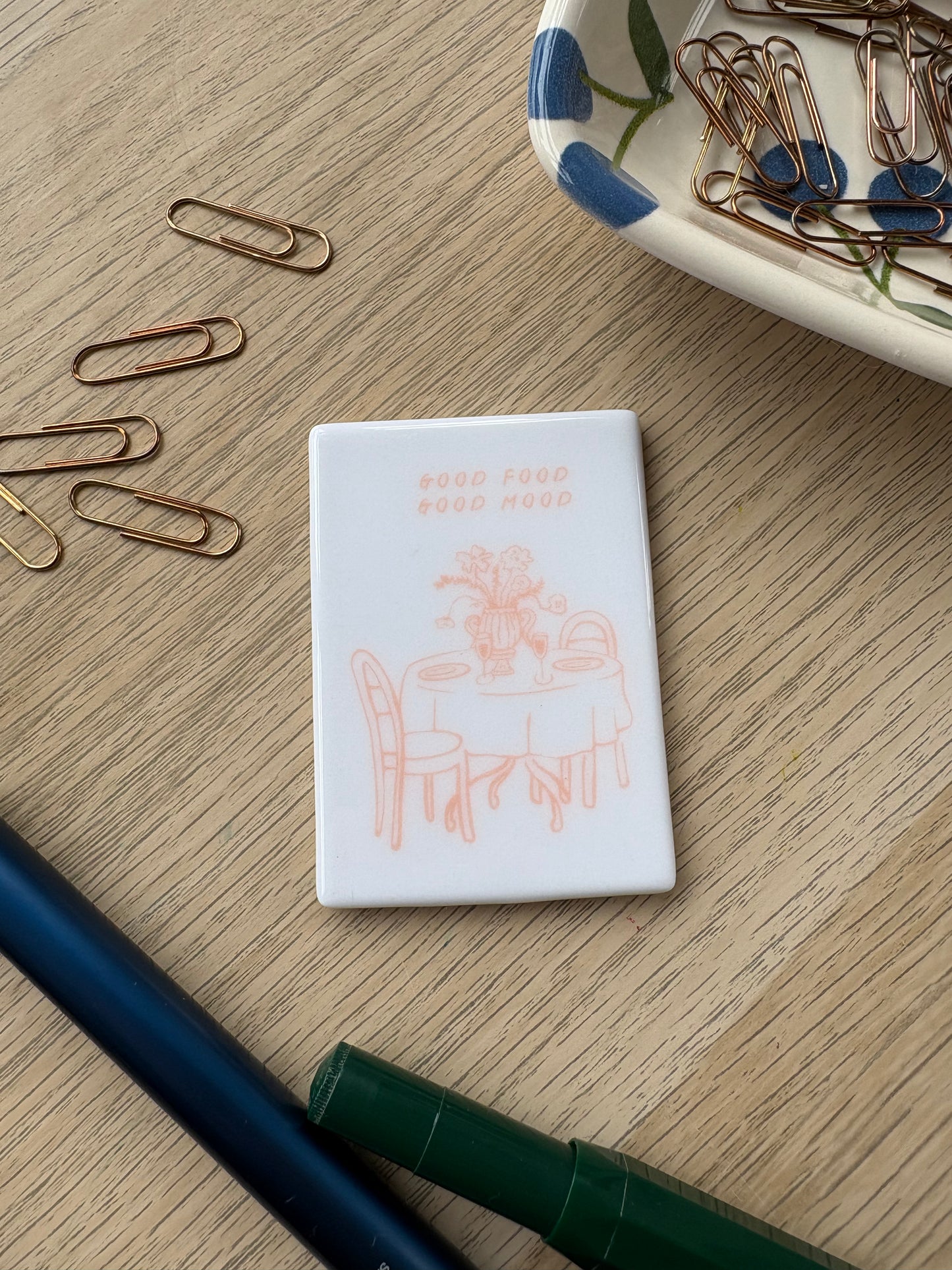 Good food good mood - Ceramic Magnet