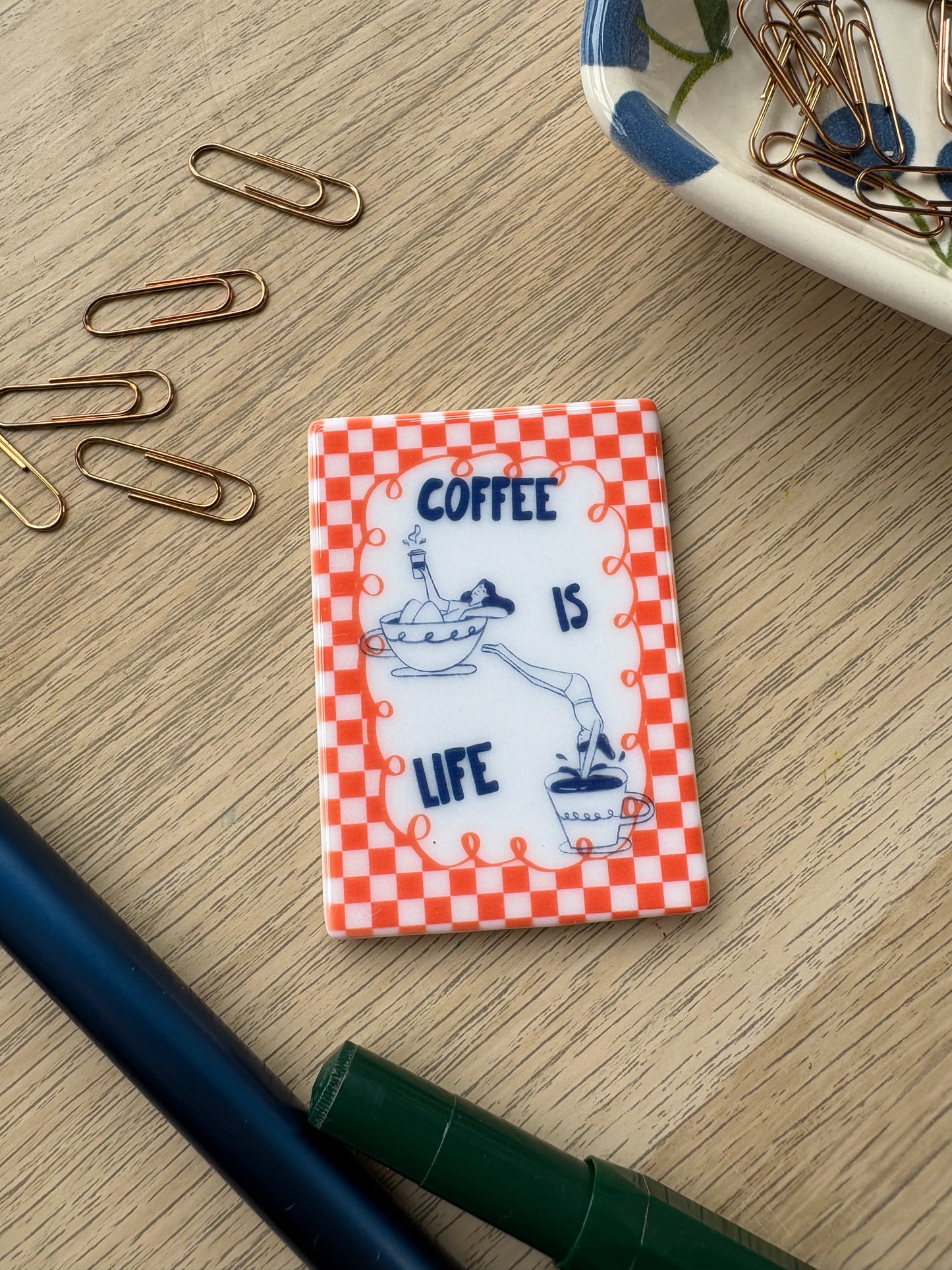 Coffee is life - Ceramic Magnet