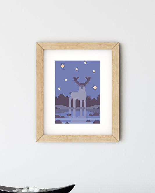 Elk Stag, Places to Go, A4 Print
