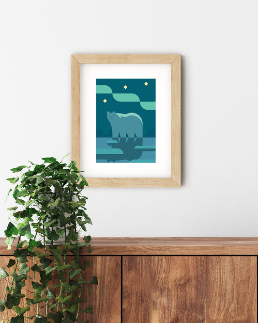 Polar Bear, Places to Go, A4 Print