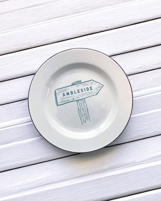 Personalised Wooden Signpost Decorative Enamel Plate