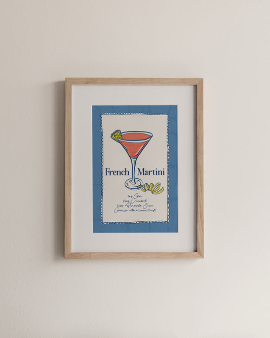 French Martini, A4 Print