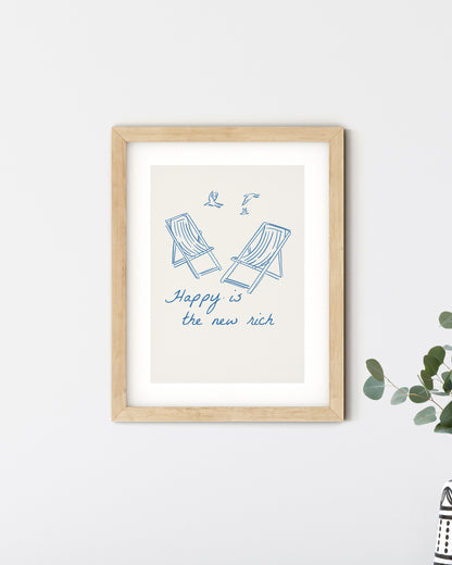Happy is the new rich, A4 Print