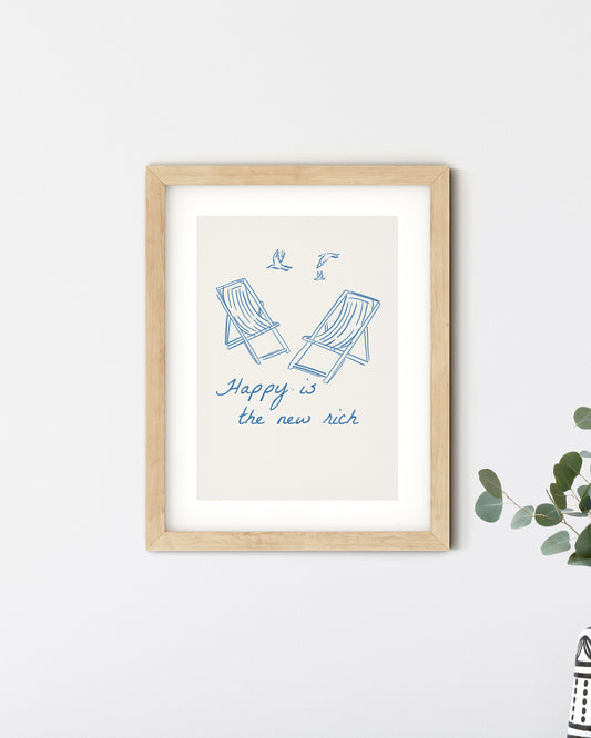 Happy is the new rich, A4 Print