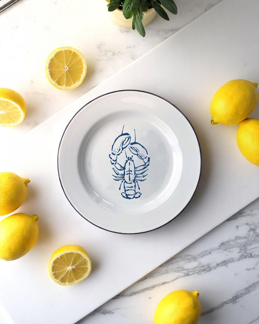 Lobster, enamel plate