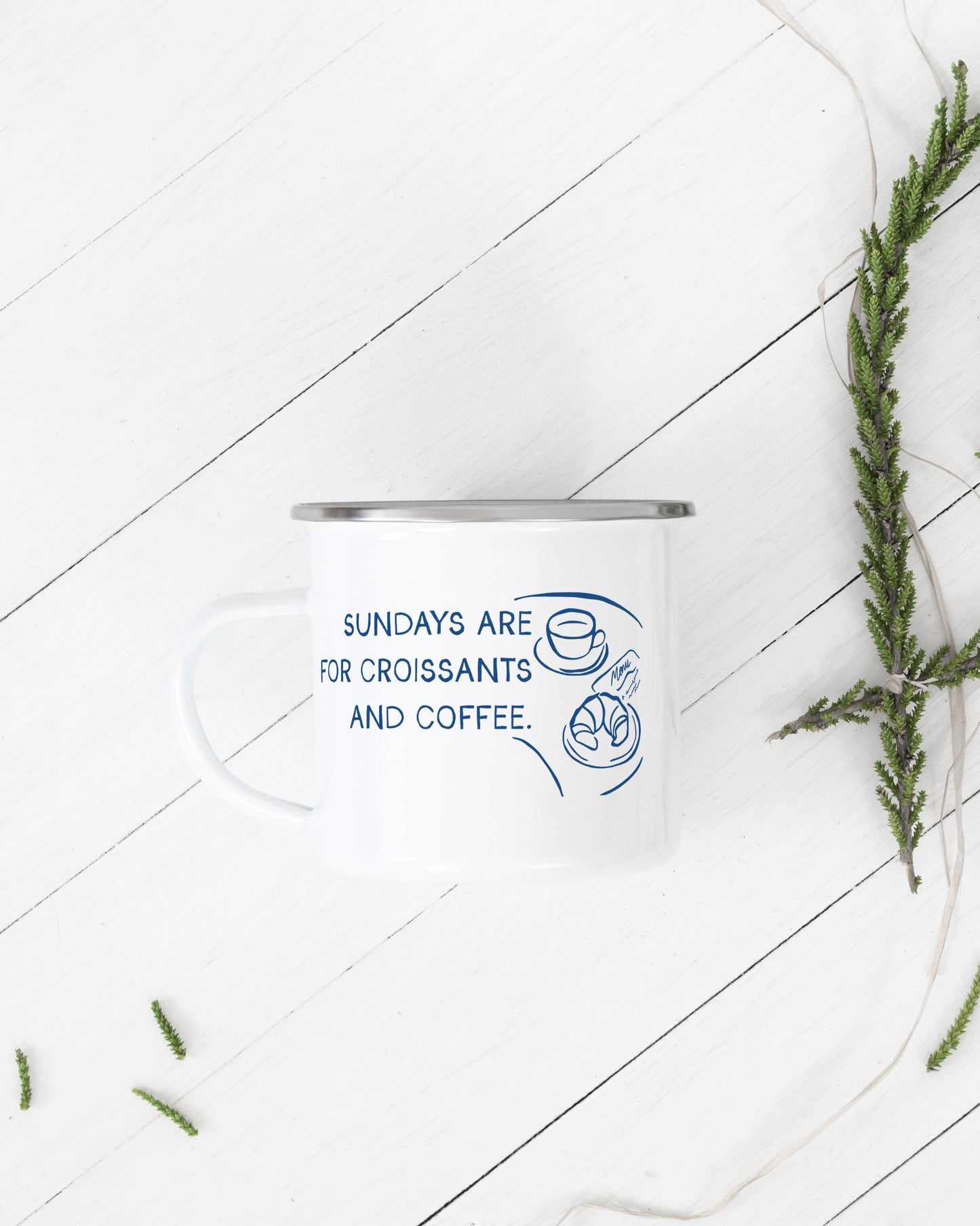 Sundays are for Coffee & Croissants Camping Mug