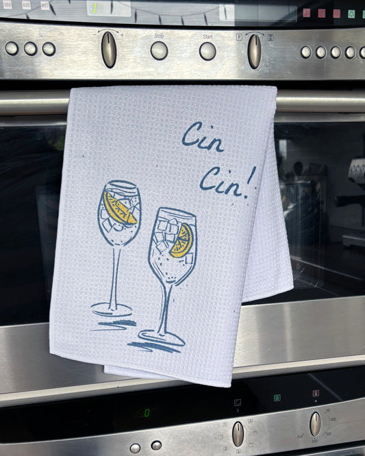 Cin Cin! Waffle tea towel
