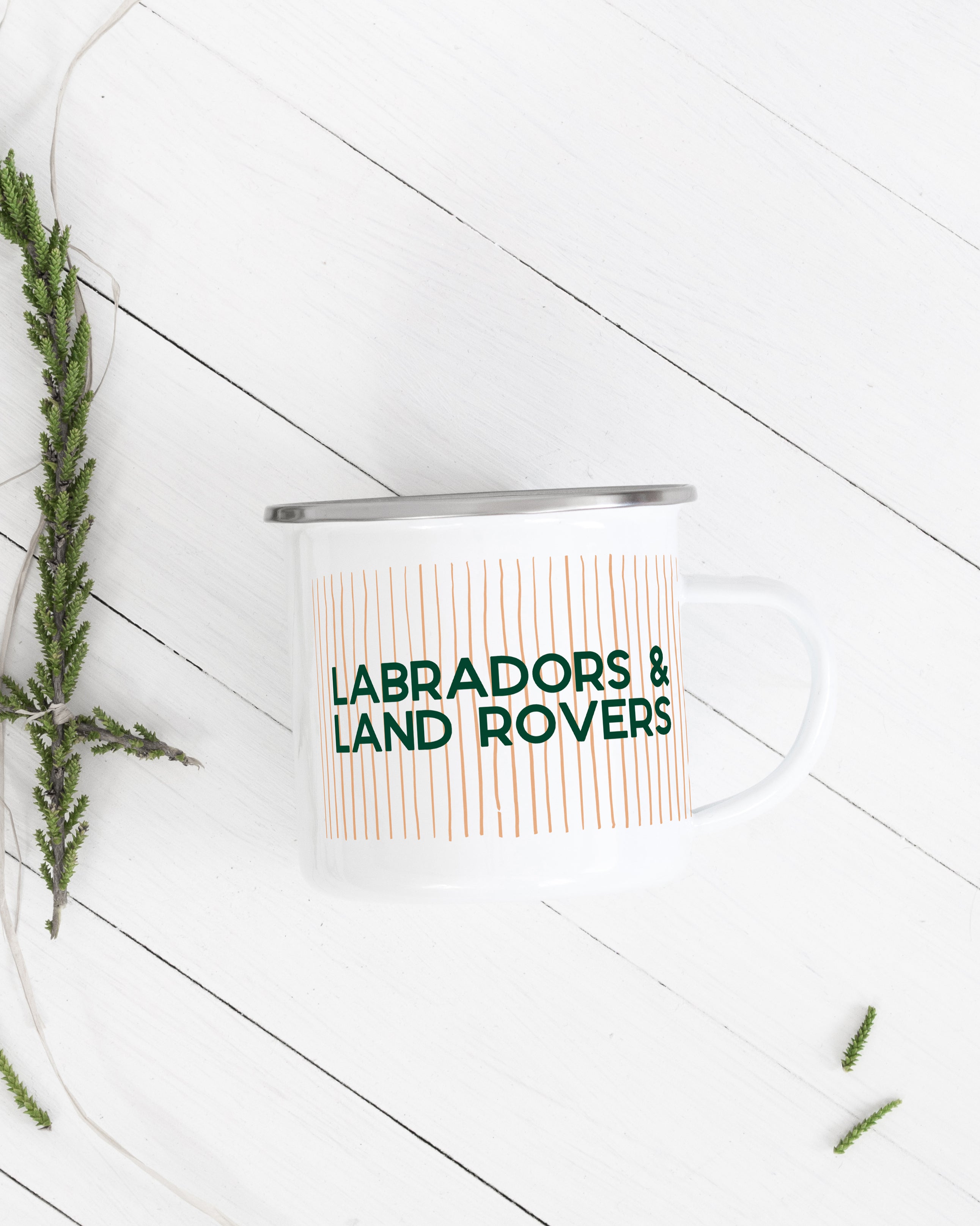 Labradors & Land Rovers Camping Mug – Emily Sommersett Design