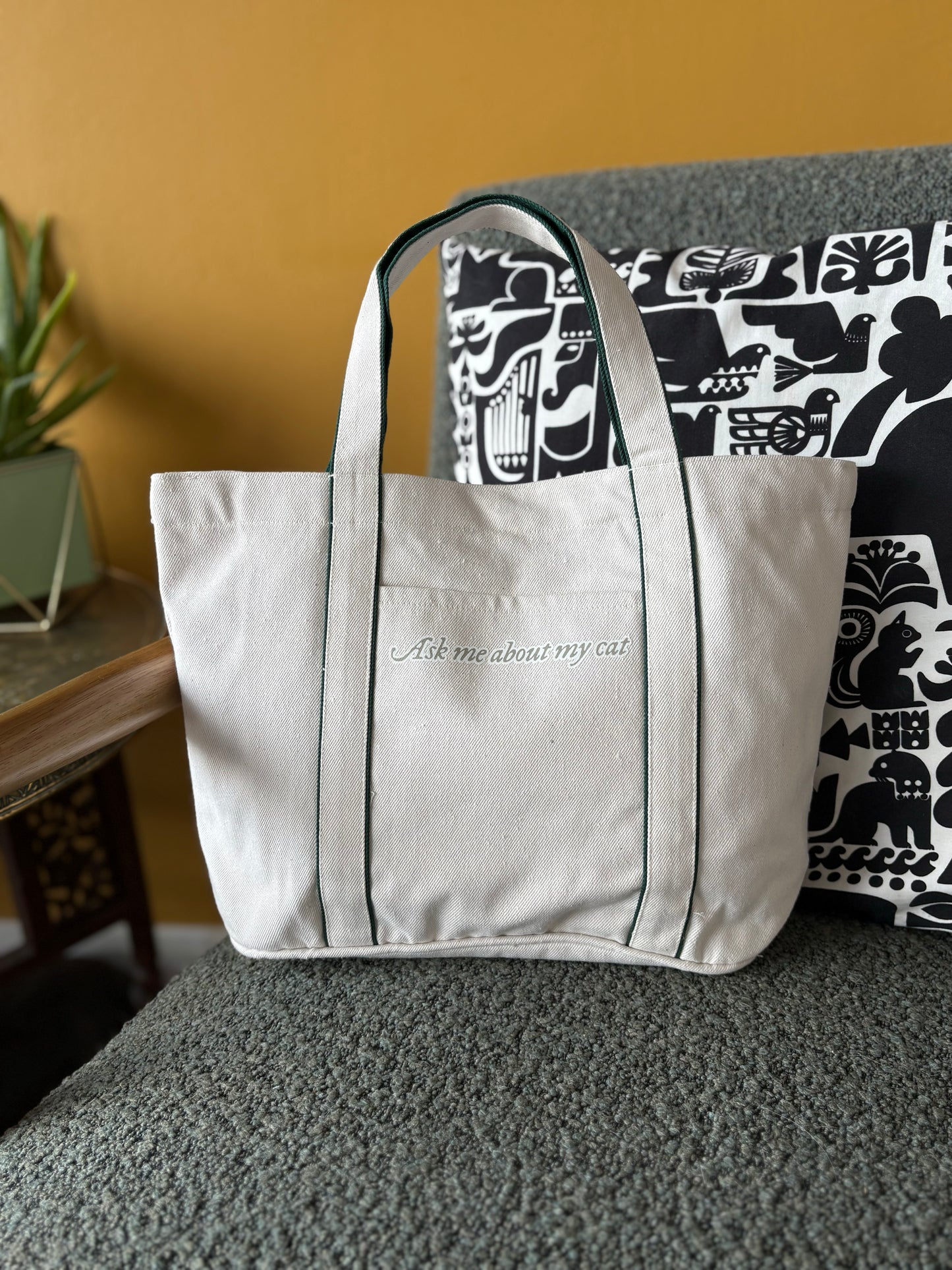 Ask me about my cat - Heatherfall Tote Bag