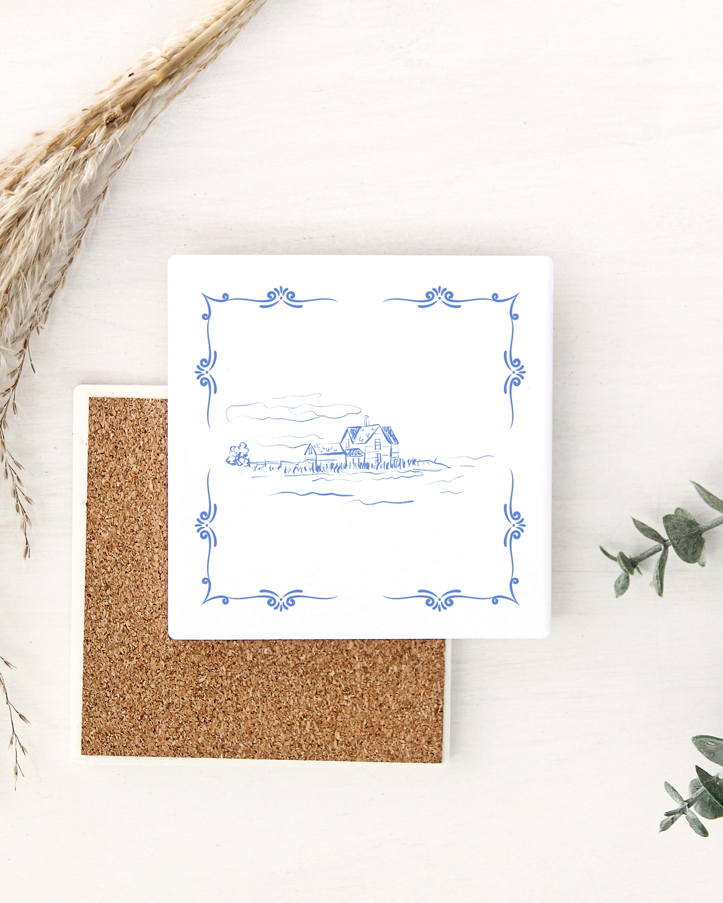 Beach House Ceramic Coaster