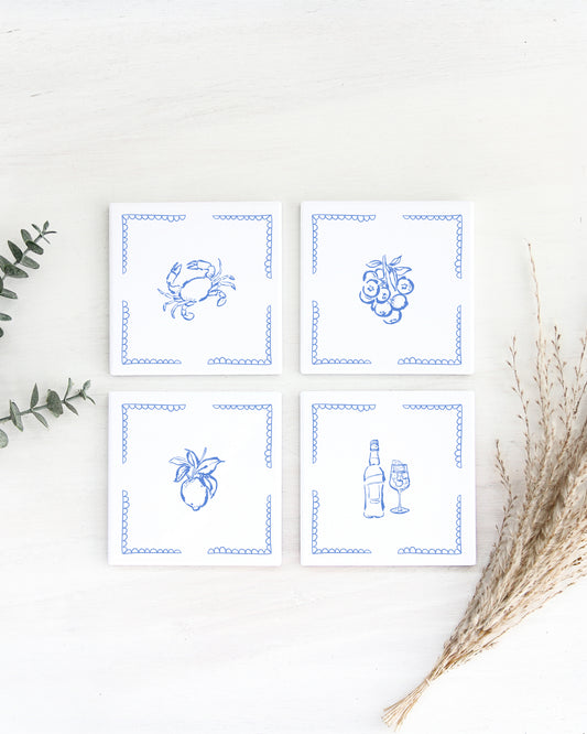 Let's Eat & Drink All Summer Ceramic Coaster