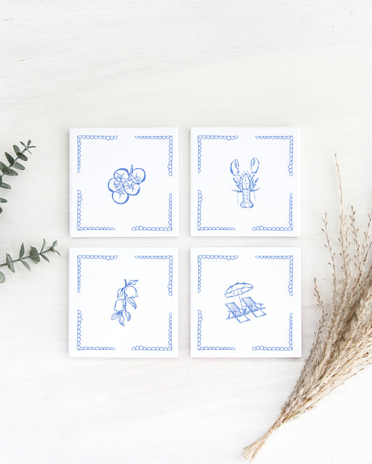 Let's Eat & Drink All Summer Ceramic Coaster