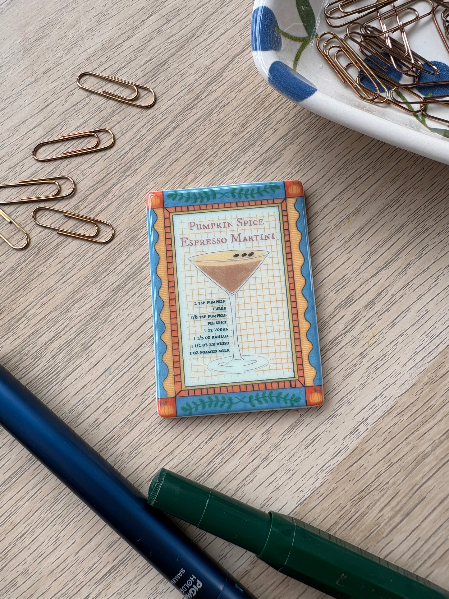 Pumpkin spice espresso martini - Ceramic Magnet