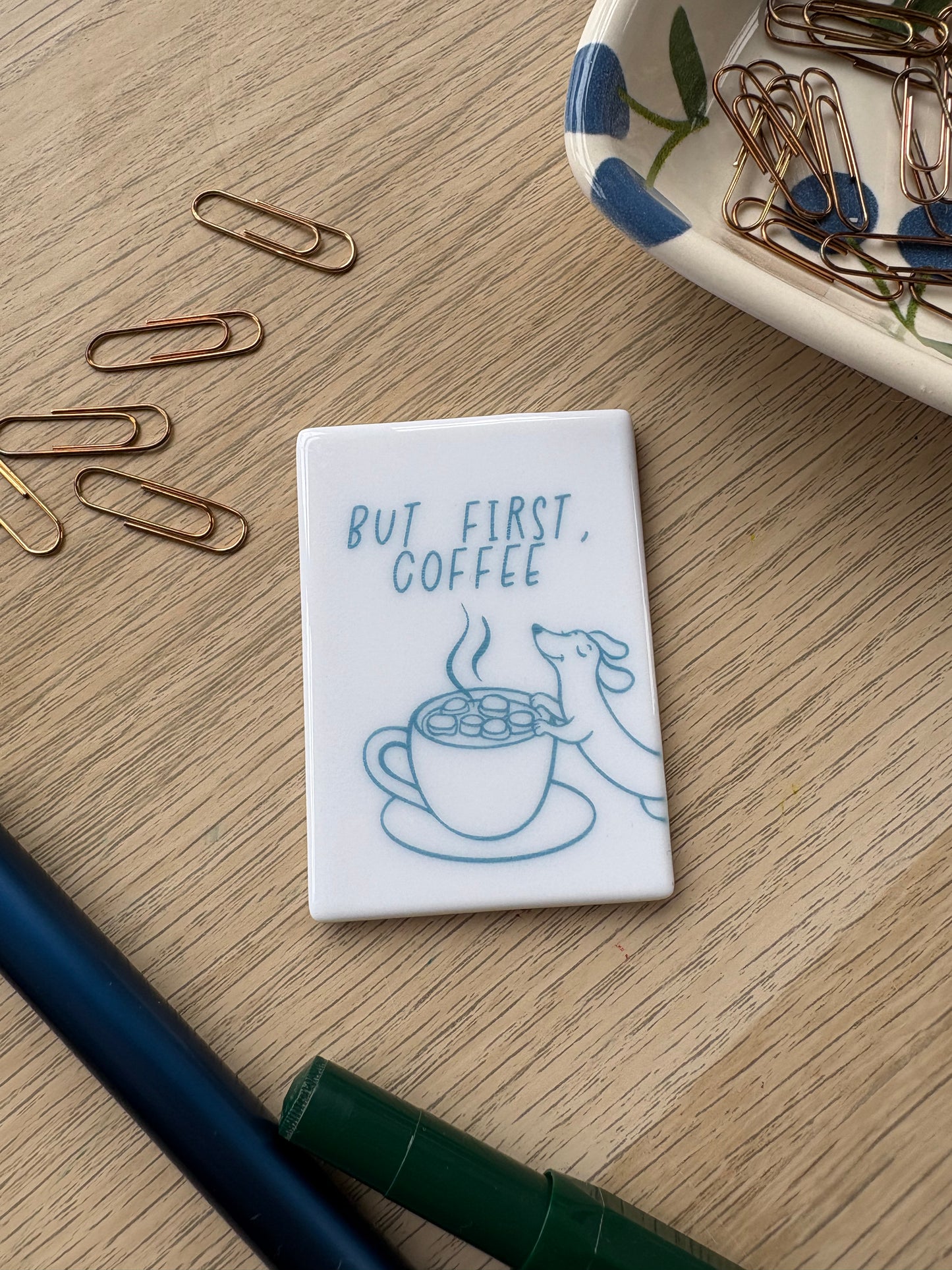 But first coffee - Ceramic Magnet